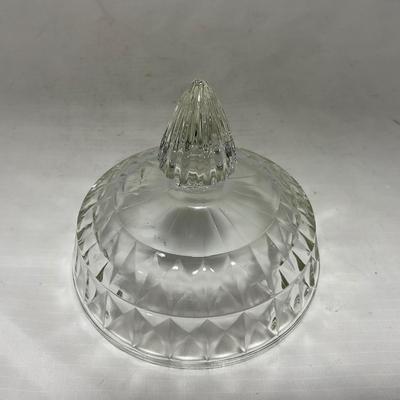 -80- Clear Glass | Square Pattern | Covered Butter Dish
