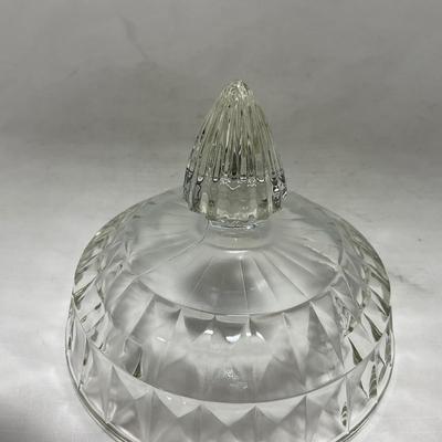 -80- Clear Glass | Square Pattern | Covered Butter Dish