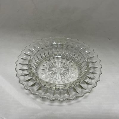 -80- Clear Glass | Square Pattern | Covered Butter Dish