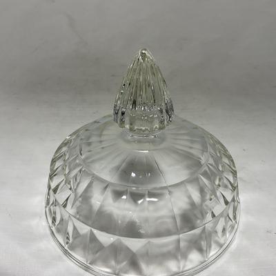 -80- Clear Glass | Square Pattern | Covered Butter Dish