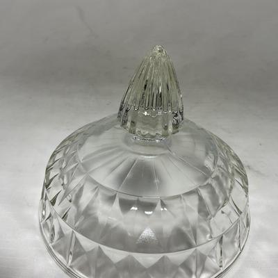 -80- Clear Glass | Square Pattern | Covered Butter Dish