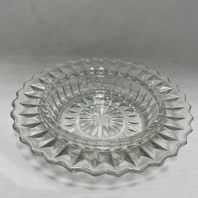-80- Clear Glass | Square Pattern | Covered Butter Dish