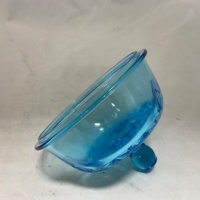 -81- Blue Glass | Covered Butter Dish