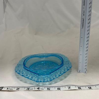 -81- Blue Glass | Covered Butter Dish