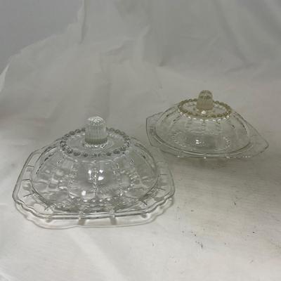 -82- Clear Glass Set of Two | Small Butter Dishes