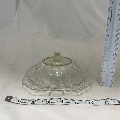 -82- Clear Glass Set of Two | Small Butter Dishes