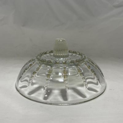 -83- Clear Glass | Set of Two Covered Butter Dishes