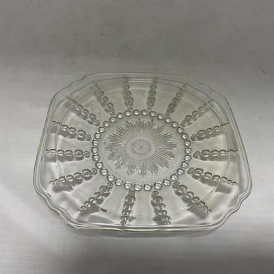 -83- Clear Glass | Set of Two Covered Butter Dishes