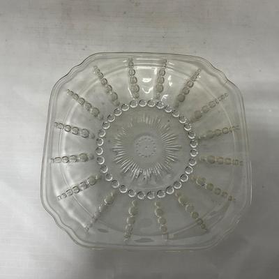 -83- Clear Glass | Set of Two Covered Butter Dishes