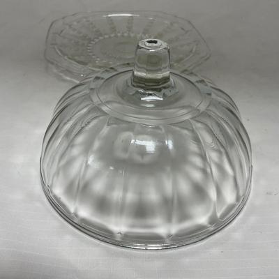 -83- Clear Glass | Set of Two Covered Butter Dishes