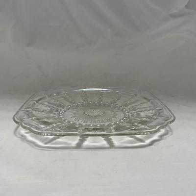 -83- Clear Glass | Set of Two Covered Butter Dishes