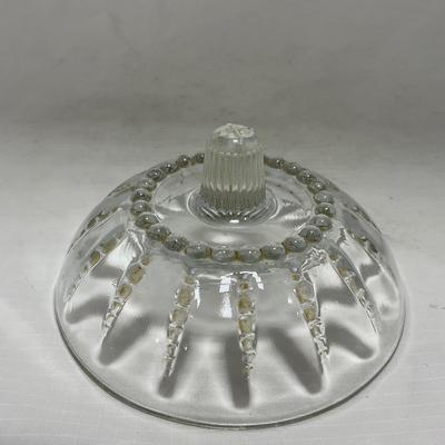-83- Clear Glass | Set of Two Covered Butter Dishes