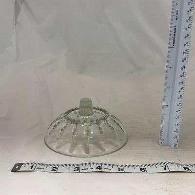 -83- Clear Glass | Set of Two Covered Butter Dishes