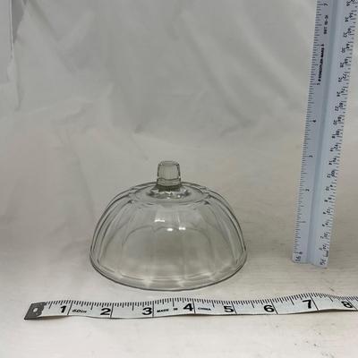 -83- Clear Glass | Set of Two Covered Butter Dishes