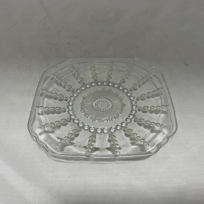 -83- Clear Glass | Set of Two Covered Butter Dishes