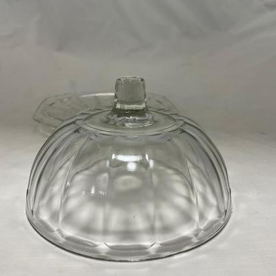 -83- Clear Glass | Set of Two Covered Butter Dishes
