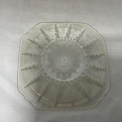 -83- Clear Glass | Set of Two Covered Butter Dishes