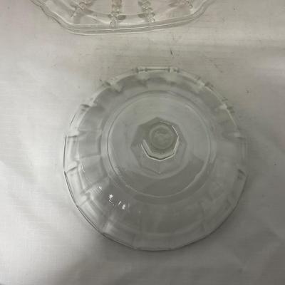 -83- Clear Glass | Set of Two Covered Butter Dishes