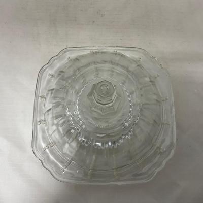 -83- Clear Glass | Set of Two Covered Butter Dishes