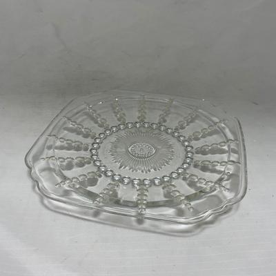 -83- Clear Glass | Set of Two Covered Butter Dishes