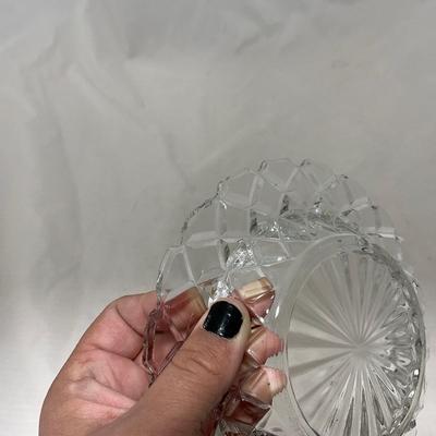 -84- Clear Glass | Matching Set of Three | Covered Butter Dishes