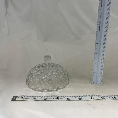 -84- Clear Glass | Matching Set of Three | Covered Butter Dishes