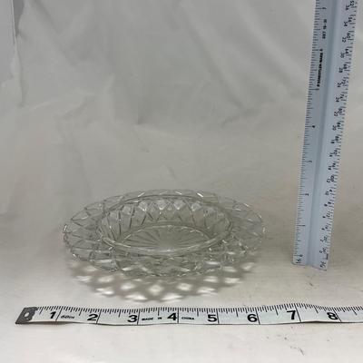-84- Clear Glass | Matching Set of Three | Covered Butter Dishes