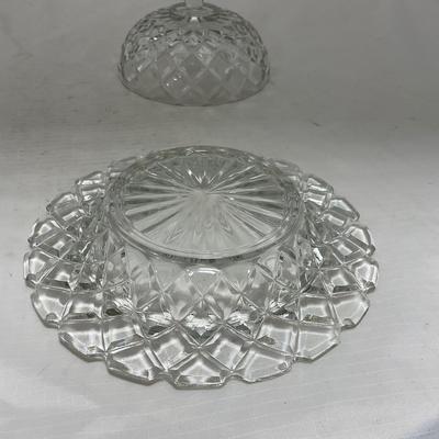 -84- Clear Glass | Matching Set of Three | Covered Butter Dishes