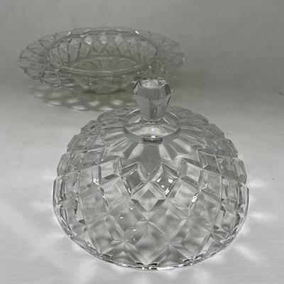 -84- Clear Glass | Matching Set of Three | Covered Butter Dishes