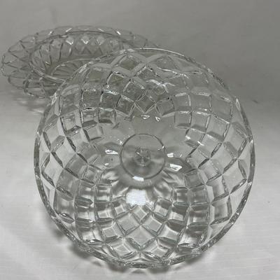 -84- Clear Glass | Matching Set of Three | Covered Butter Dishes