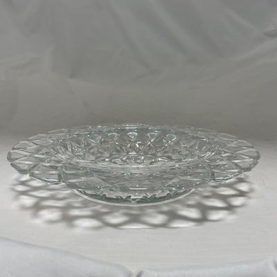 -84- Clear Glass | Matching Set of Three | Covered Butter Dishes