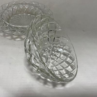 -84- Clear Glass | Matching Set of Three | Covered Butter Dishes