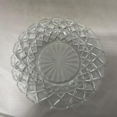 -84- Clear Glass | Matching Set of Three | Covered Butter Dishes