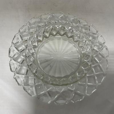 -84- Clear Glass | Matching Set of Three | Covered Butter Dishes