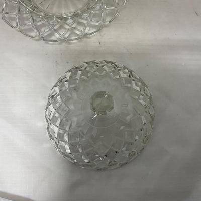 -84- Clear Glass | Matching Set of Three | Covered Butter Dishes