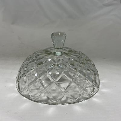 -84- Clear Glass | Matching Set of Three | Covered Butter Dishes