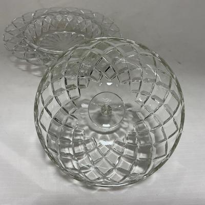 -84- Clear Glass | Matching Set of Three | Covered Butter Dishes