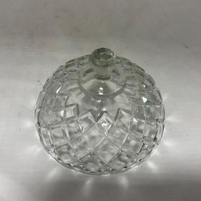 -84- Clear Glass | Matching Set of Three | Covered Butter Dishes
