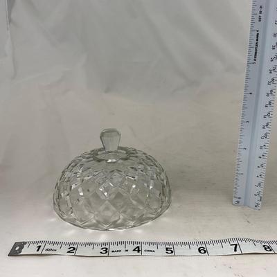 -84- Clear Glass | Matching Set of Three | Covered Butter Dishes