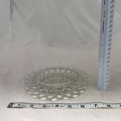 -84- Clear Glass | Matching Set of Three | Covered Butter Dishes