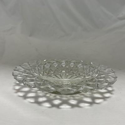 -84- Clear Glass | Matching Set of Three | Covered Butter Dishes