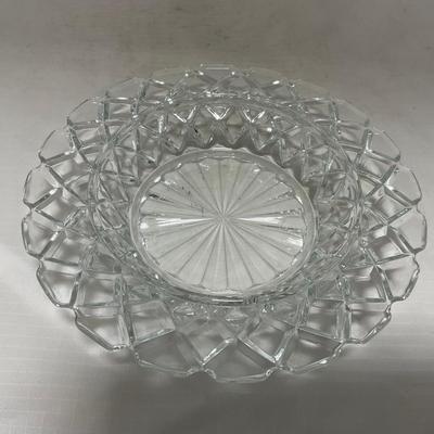 -84- Clear Glass | Matching Set of Three | Covered Butter Dishes