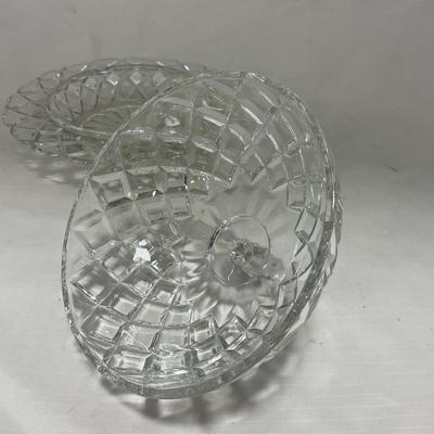 -84- Clear Glass | Matching Set of Three | Covered Butter Dishes