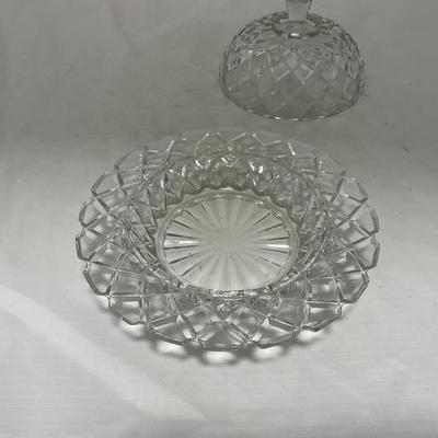 -84- Clear Glass | Matching Set of Three | Covered Butter Dishes