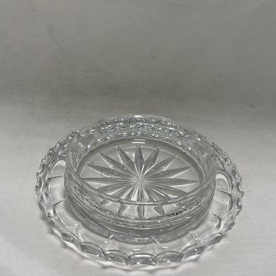 -85- Small Clear Glass | Lead Crystal | West German |  Covered Butter Dish