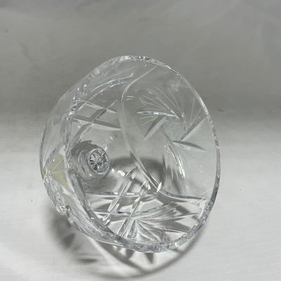 -85- Small Clear Glass | Lead Crystal | West German |  Covered Butter Dish