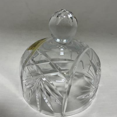 -85- Small Clear Glass | Lead Crystal | West German |  Covered Butter Dish