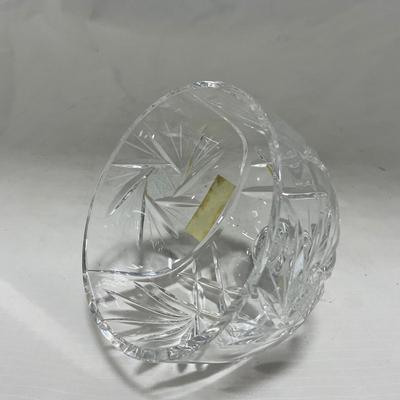 -85- Small Clear Glass | Lead Crystal | West German |  Covered Butter Dish