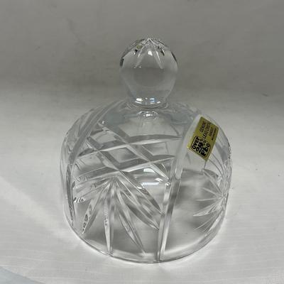 -85- Small Clear Glass | Lead Crystal | West German |  Covered Butter Dish