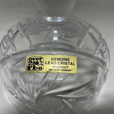 -85- Small Clear Glass | Lead Crystal | West German |  Covered Butter Dish